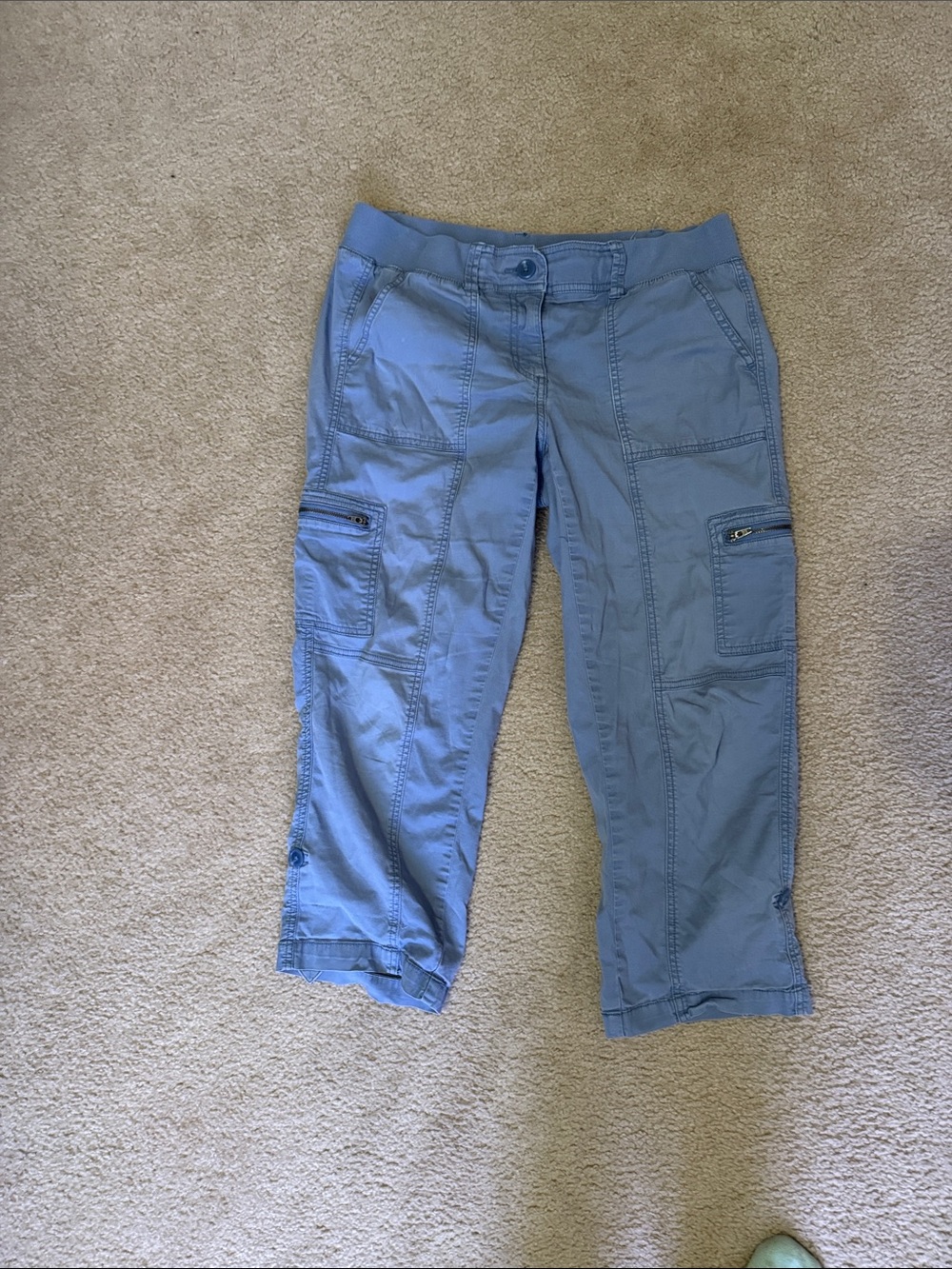Ann Taylor Light Blue Capri pants (original crop) with elastic waste